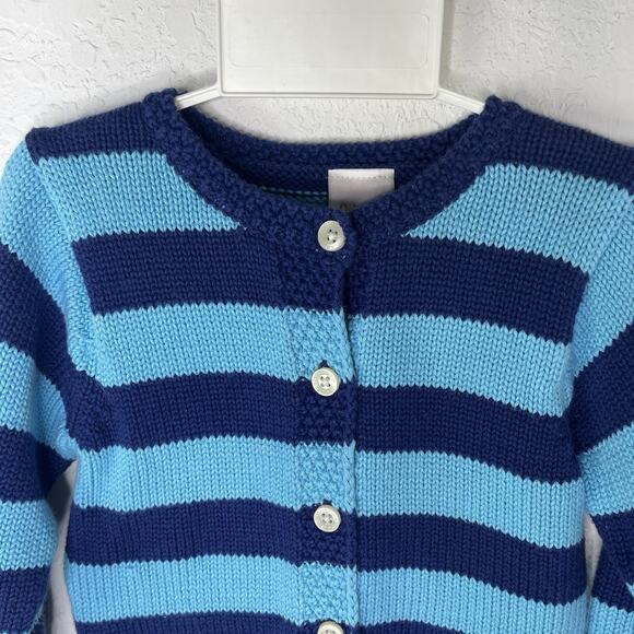 OshKosh Baby Blue Striped Sweater 12 Months, Fall, Winter, Cozy, Cotton Blend - Picture 4 of 7